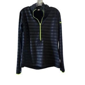 Nike‎ Women's Black and Neon Green Striped Jacket